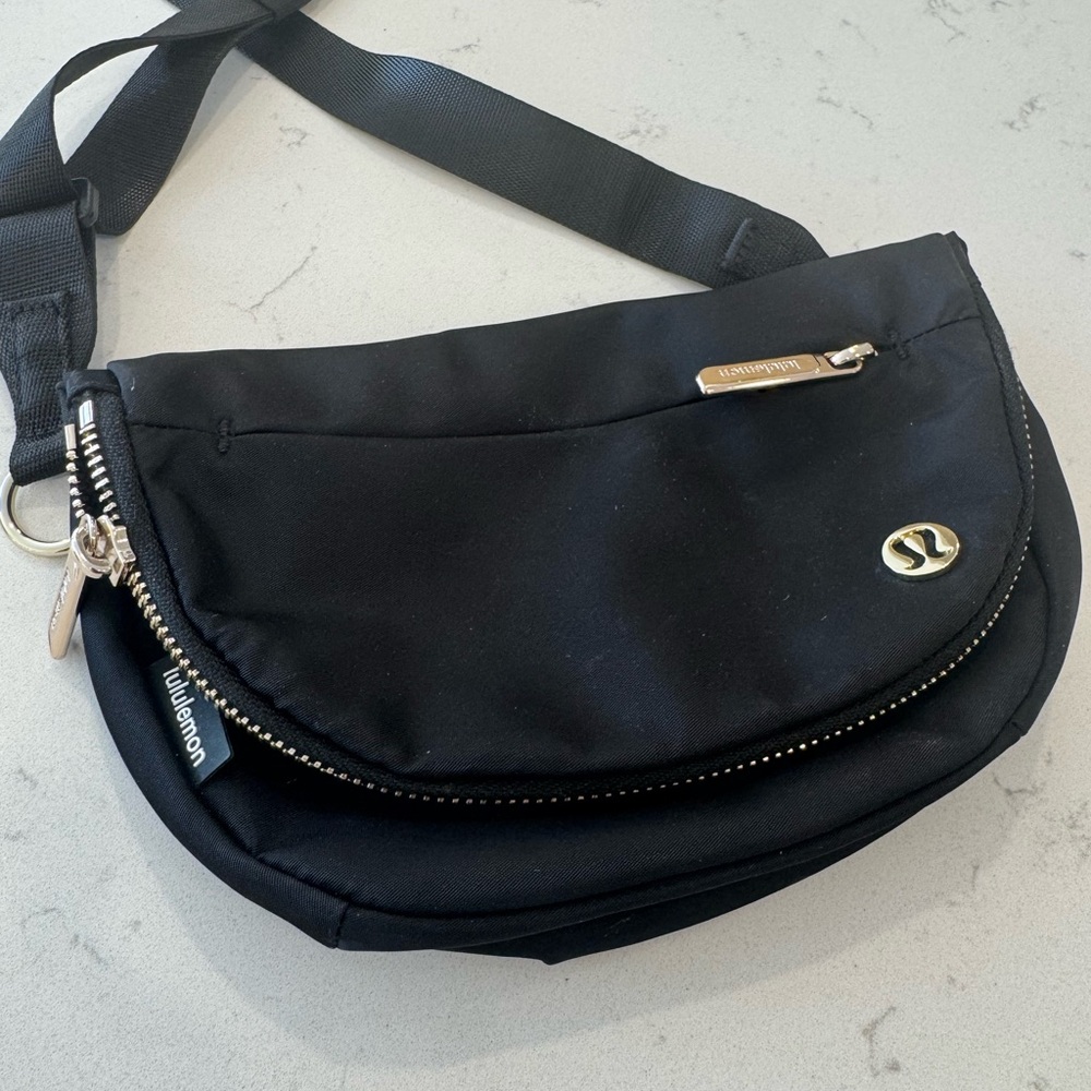 lululemon athletica Black Gold-Accent Crossbody Bag